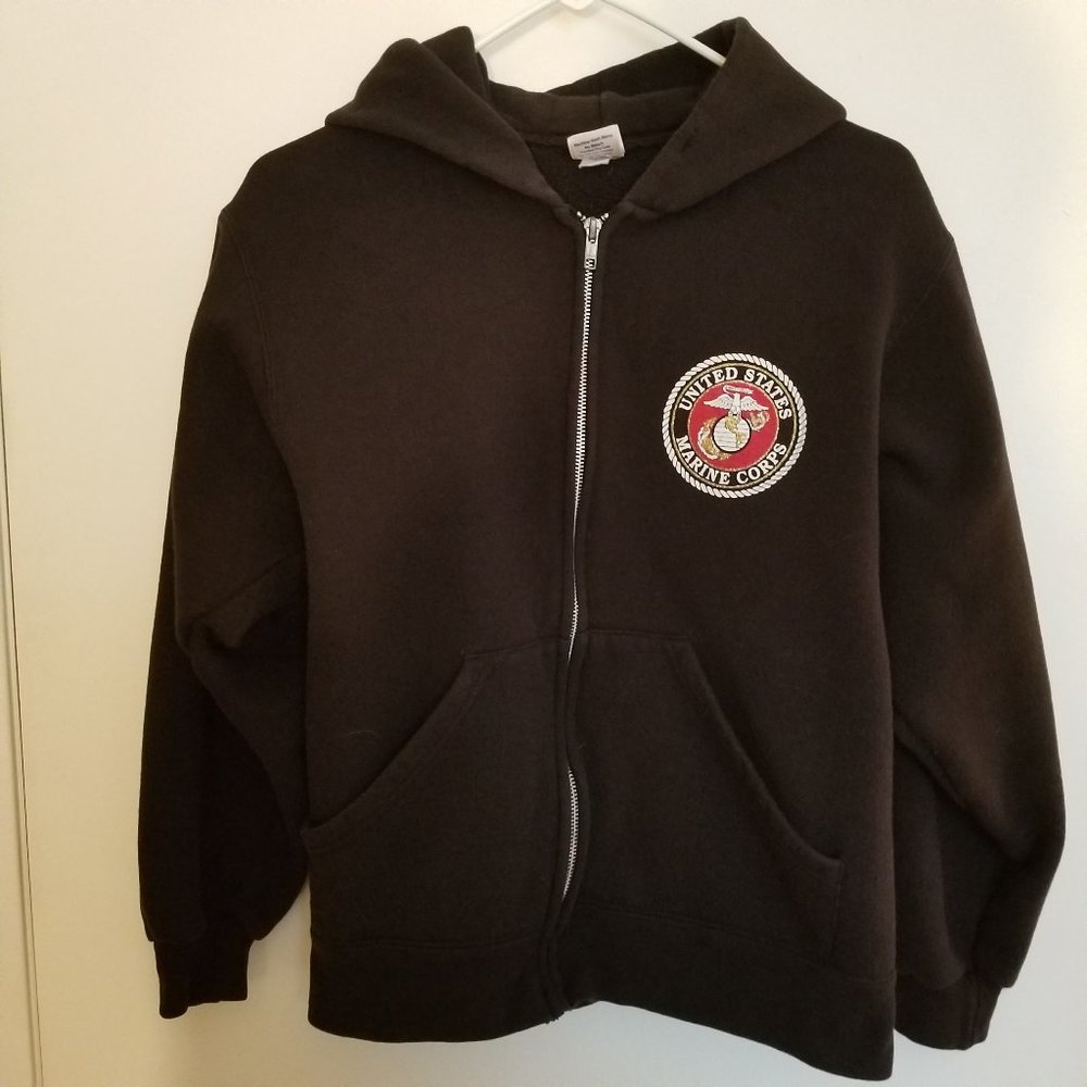 Soffe USMC Black Zipper Hoodie Men's Size S